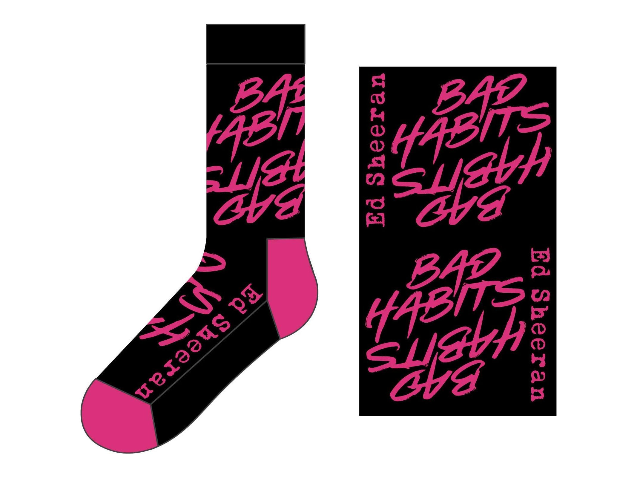 Ed Sheeran Unisex Ankle Socks: Bad Habits (UK SIZE 7 - 11)