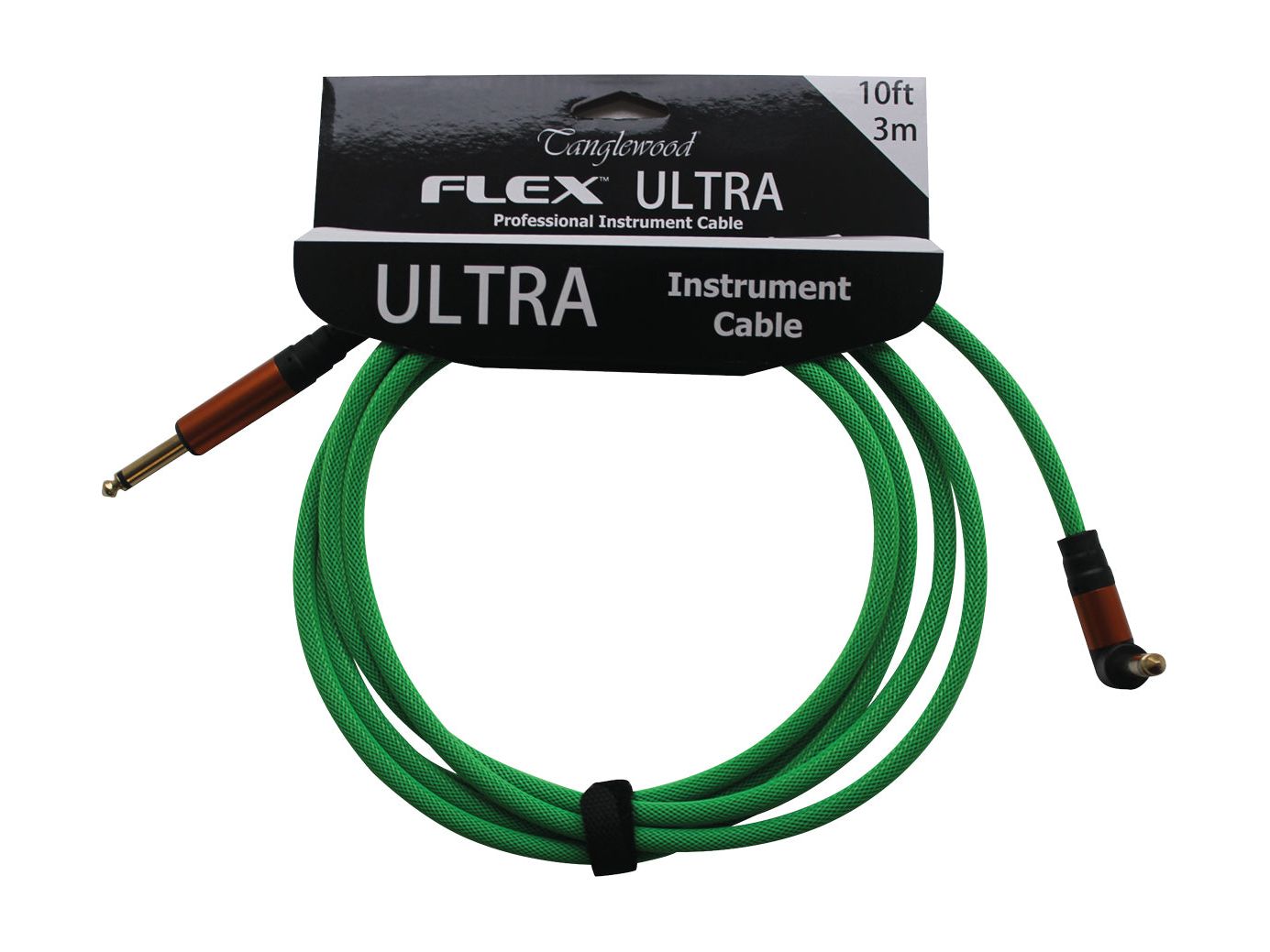 Tanglewood Flex "Braided' Cable 10ft Straight / Angled in Green