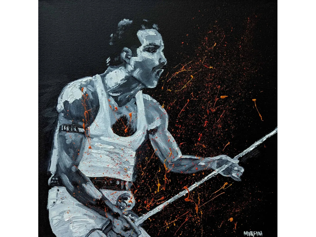 Freddie Mercury at "Live Aid" - Iconic Art (by Paul Mirfin)