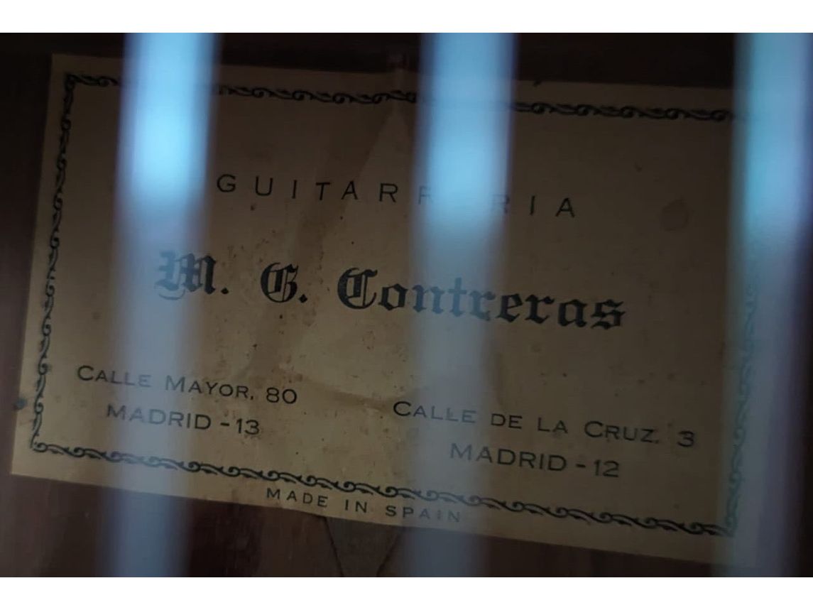M G Contreras, Calle De La Cruz 3, Madrid 13, Calle Mayor 80 Classical Guitar with Hardcase Pre-Owned