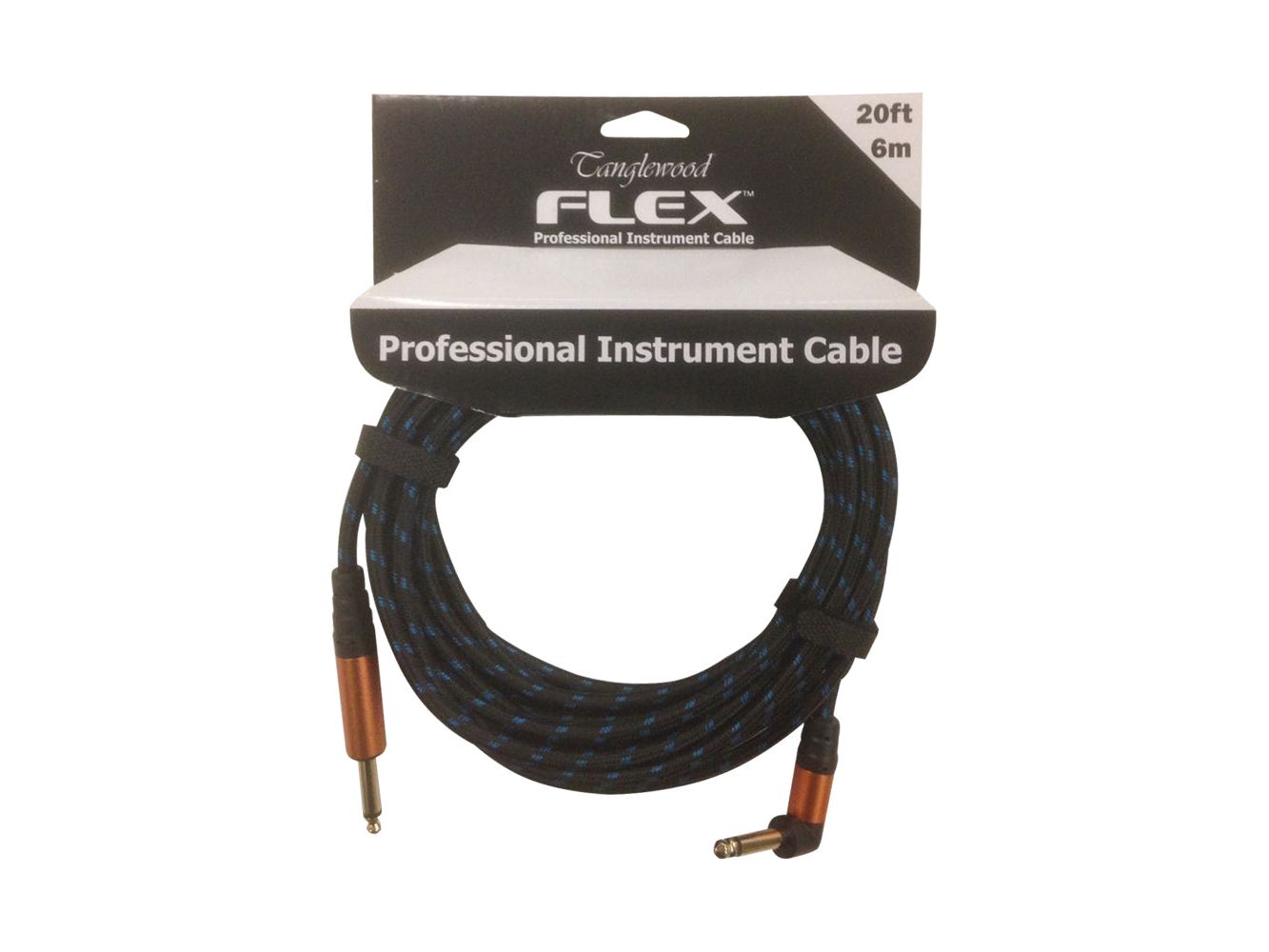 Tanglewood Flex 'Braided' Cable 20ft Straight / Angled Black/Blue