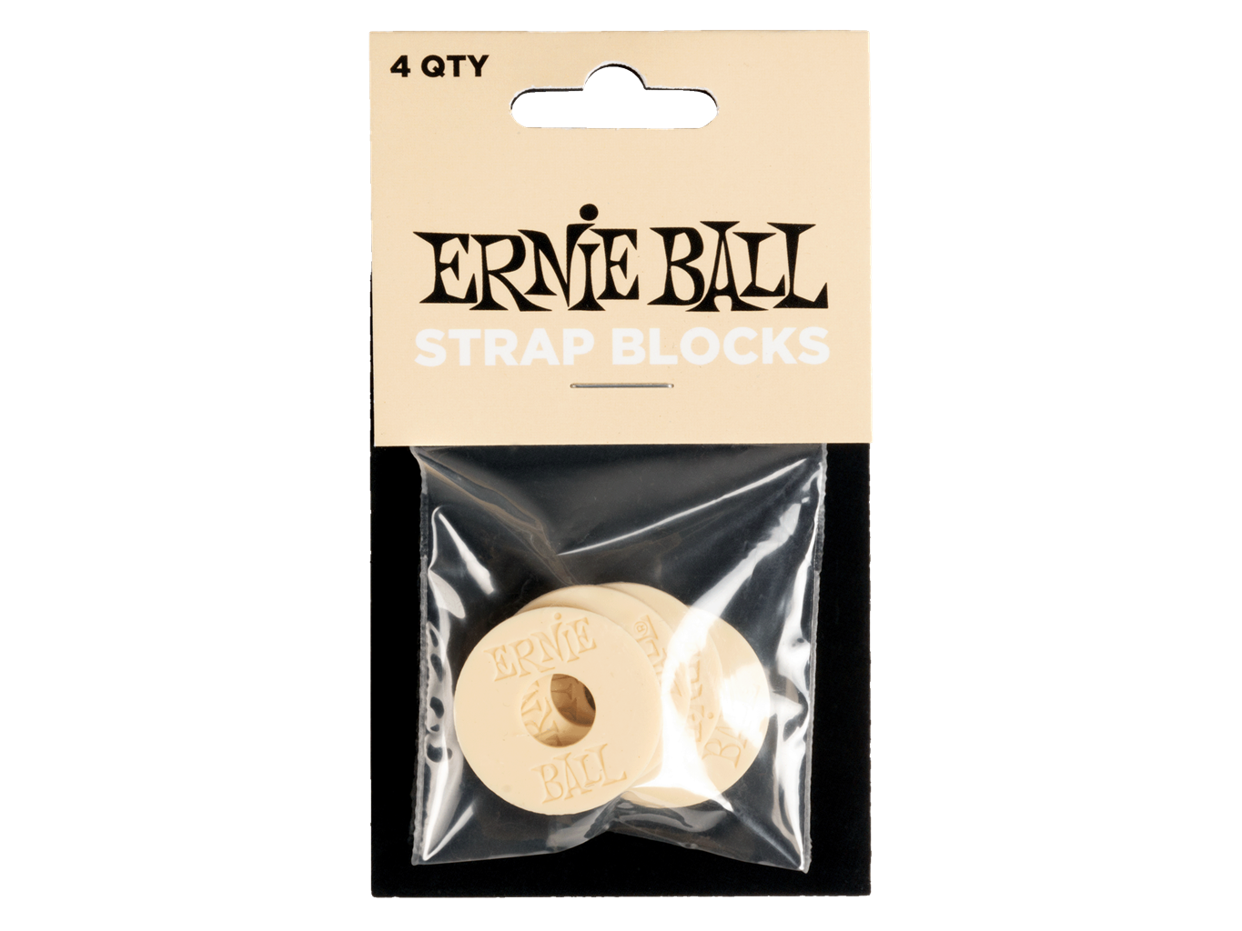 Ernie Ball Strap Blocks 4pk Cream