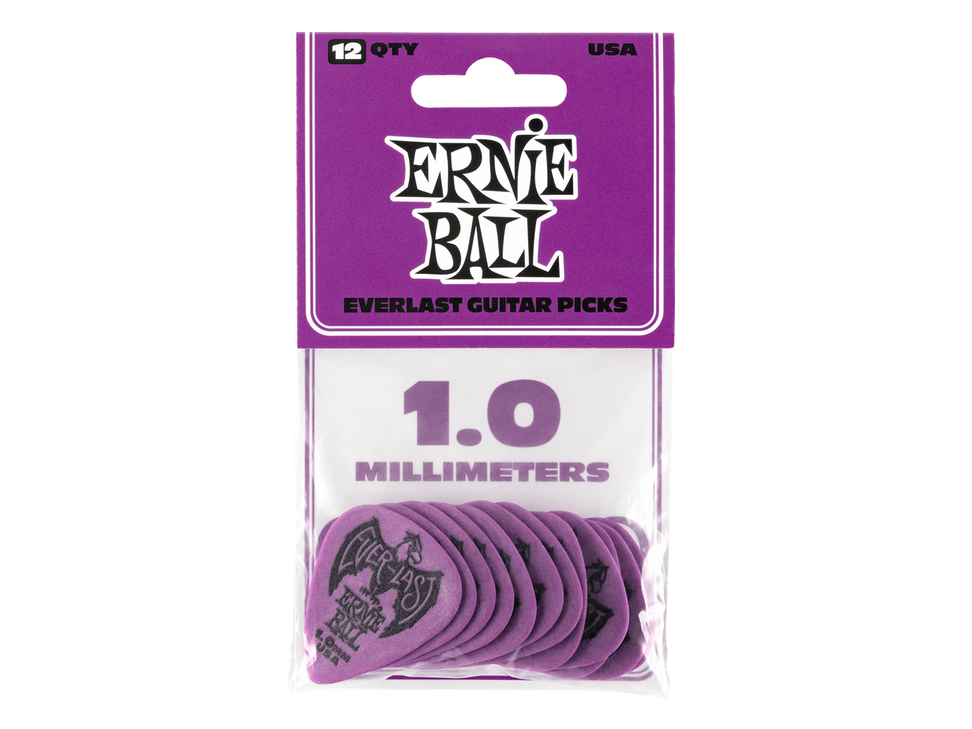 Ernie Ball Everlast Picks 12 Pack Purple 1.0mm