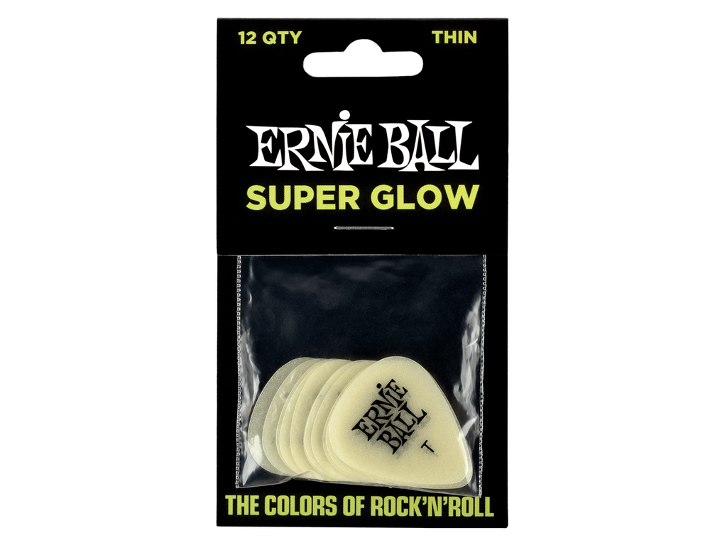 Ernie Ball Thin Super Glow Pick x 12