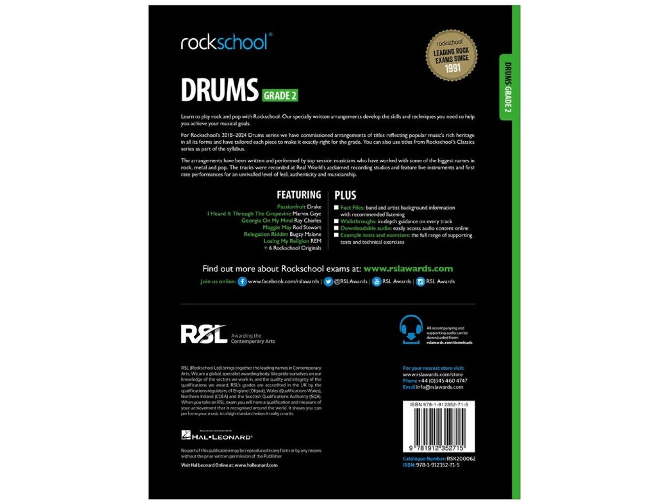 Rockschool Drums 2018-2024 Grade 2 + Online