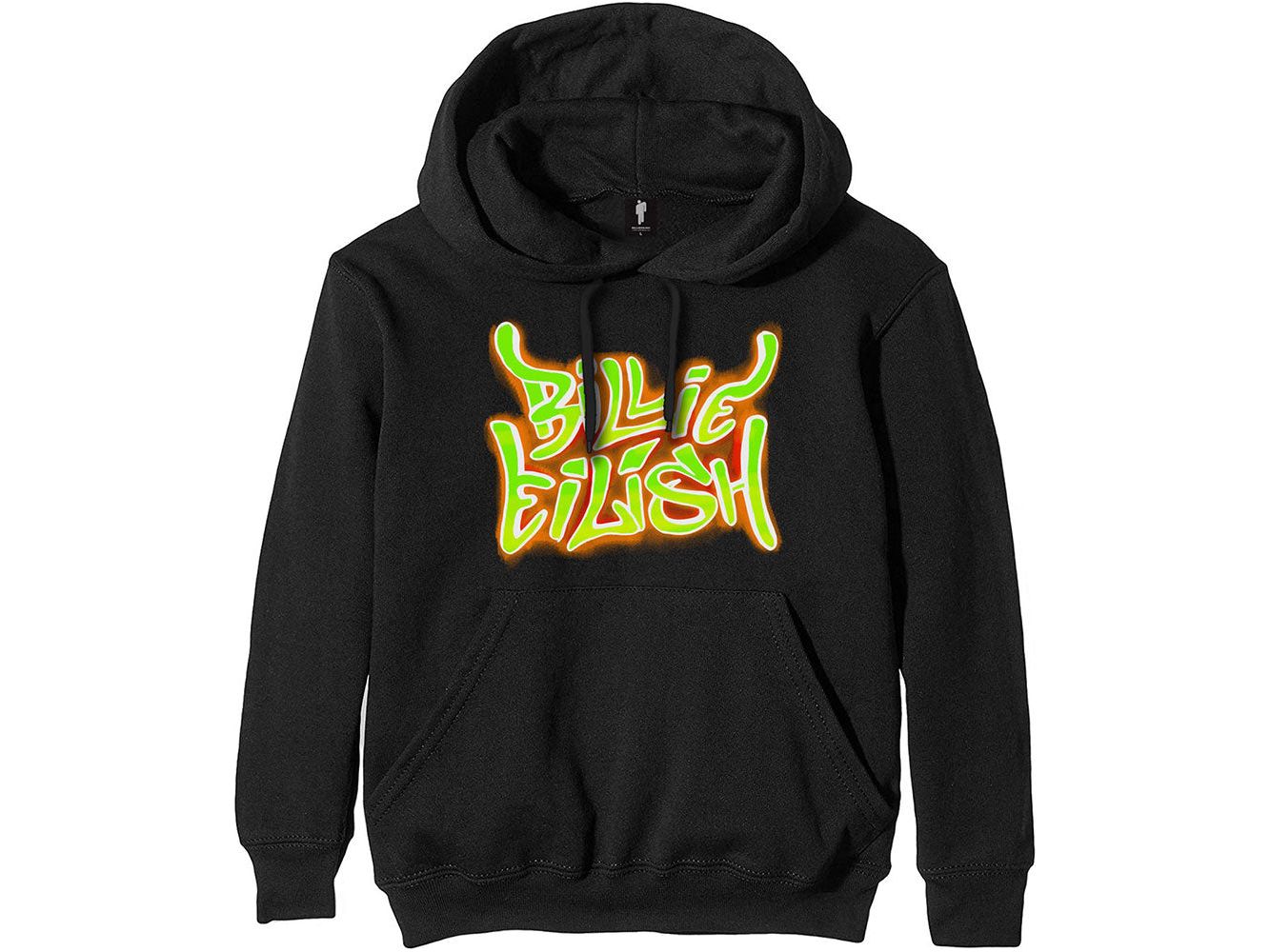 Billie Eilish Unisex Pullover Hoodie featuring the 'Airbrush Flames Blohsh'