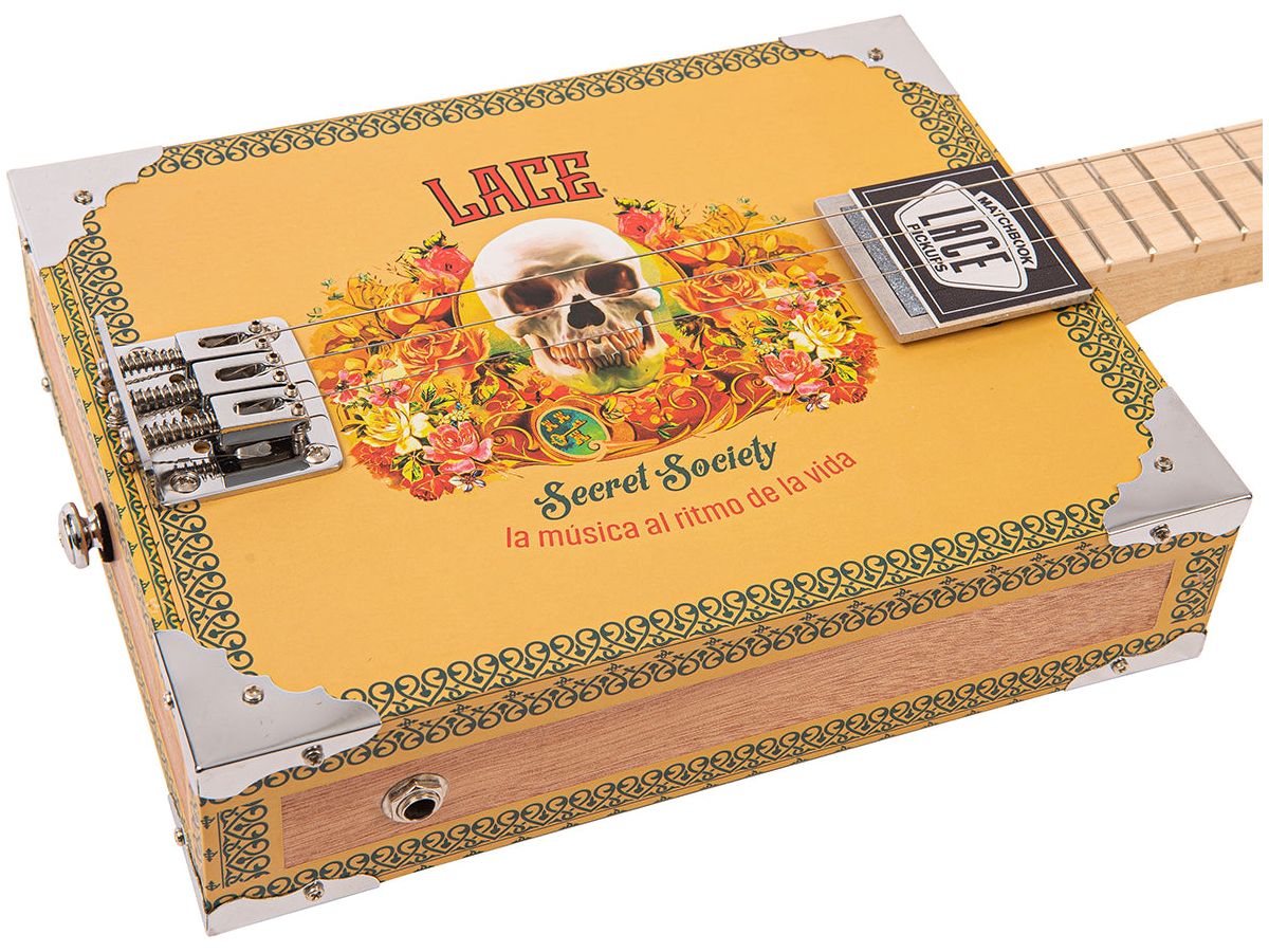 Lace Cigar Box Electric Guitar ~ 3 String ~ Secret Society