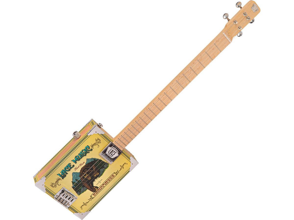 Lace Cigar Box Electric Guitar ~ 4 String ~ Grizzly Bear