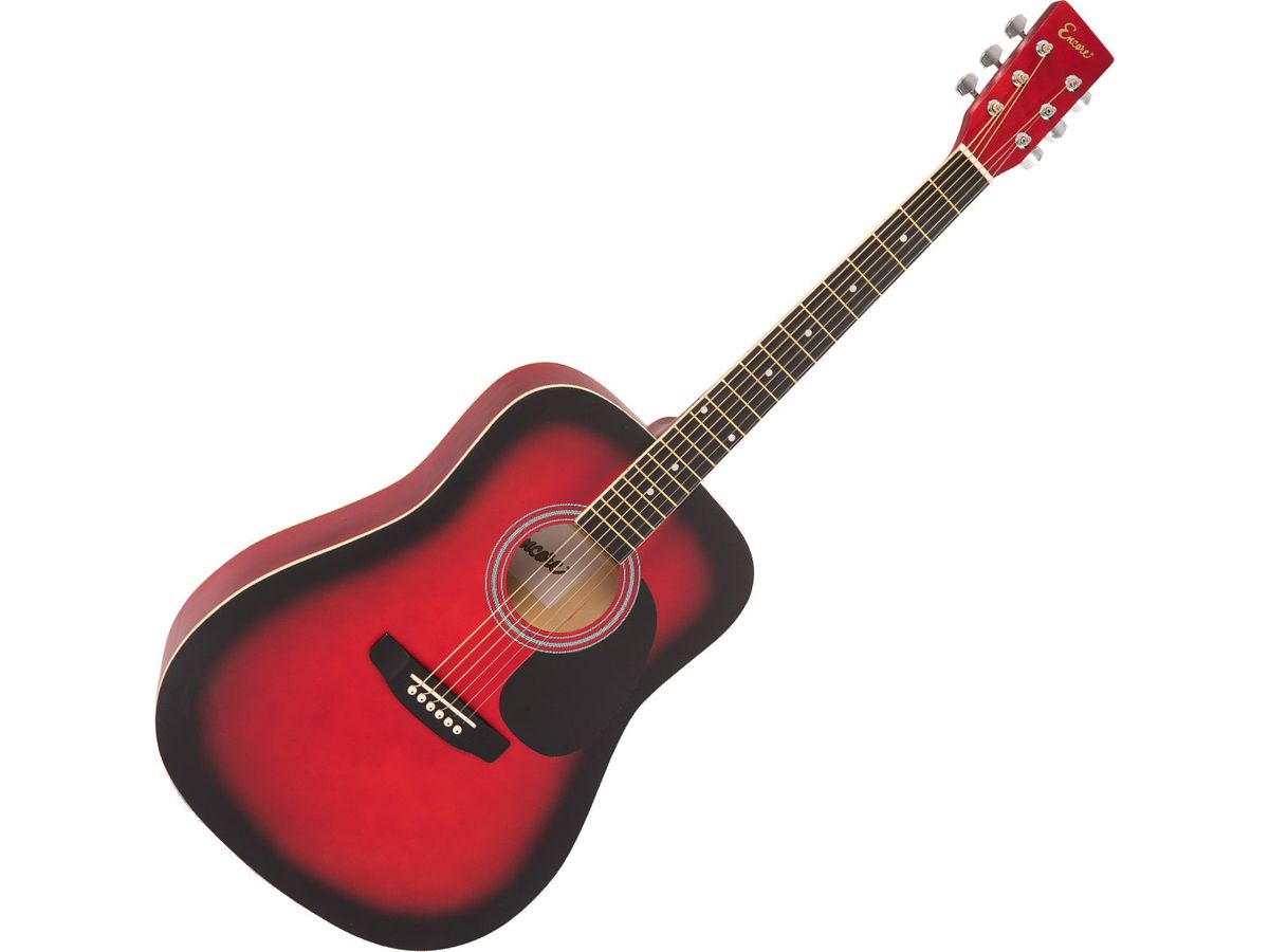 Encore Acoustic Guitar ~ Redburst