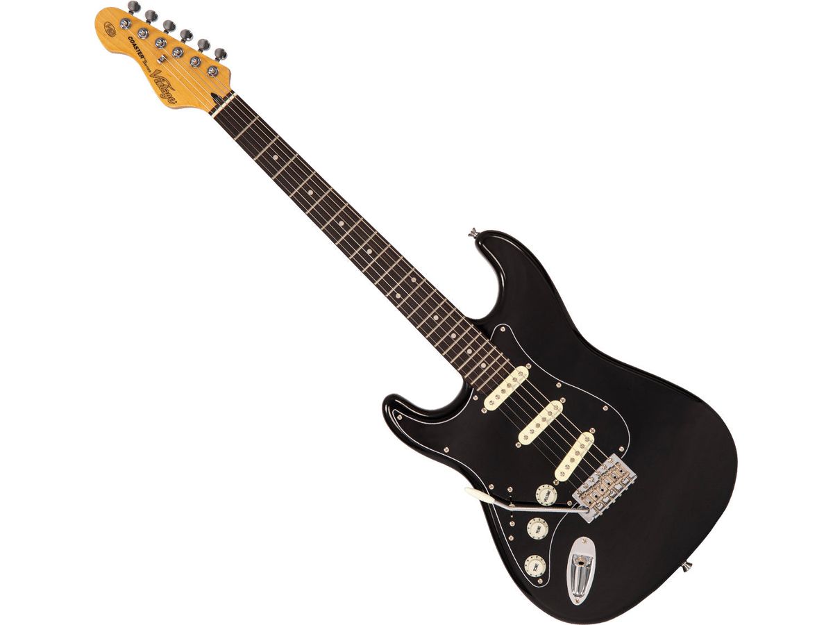 Vintage V60 Coaster Series Electric Guitar ~ Left Hand Boulevard Black
