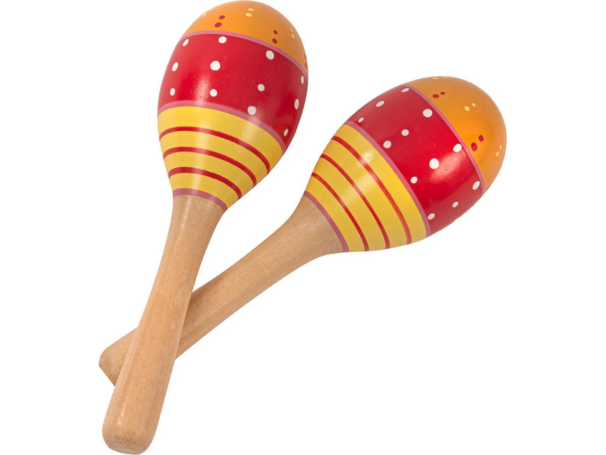 PP World 'Early Years' Wooden Maracas ~ Red/Yellow