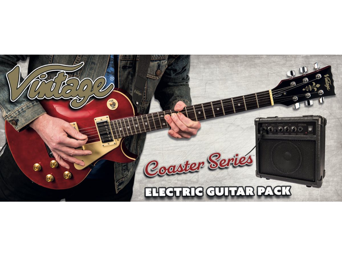 Vintage V10 Coaster Series Electric Guitar Pack ~ Cherry Sunburst