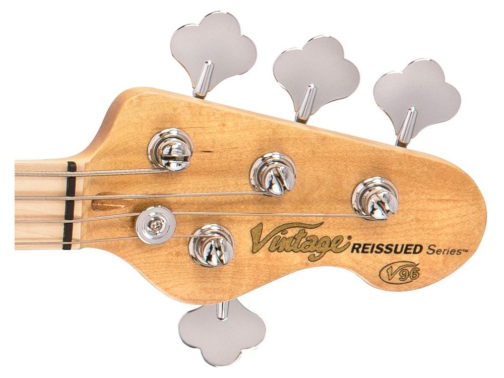 Vintage V96 ReIssued 4-String Active Bass ~ Natural