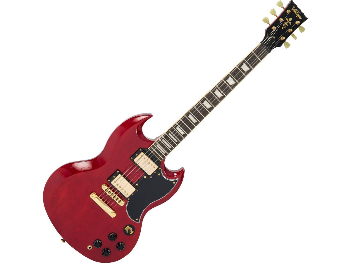 Vintage VS6 ReIssued Electric Guitar ~ Cherry Red/Gold Hardware