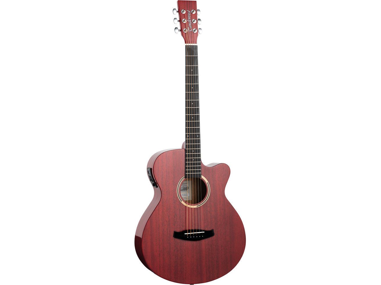 Tanglewood Discovery DBTSFCETRG Super Folk Electro Acoustic Guitar See Thru Red Gloss