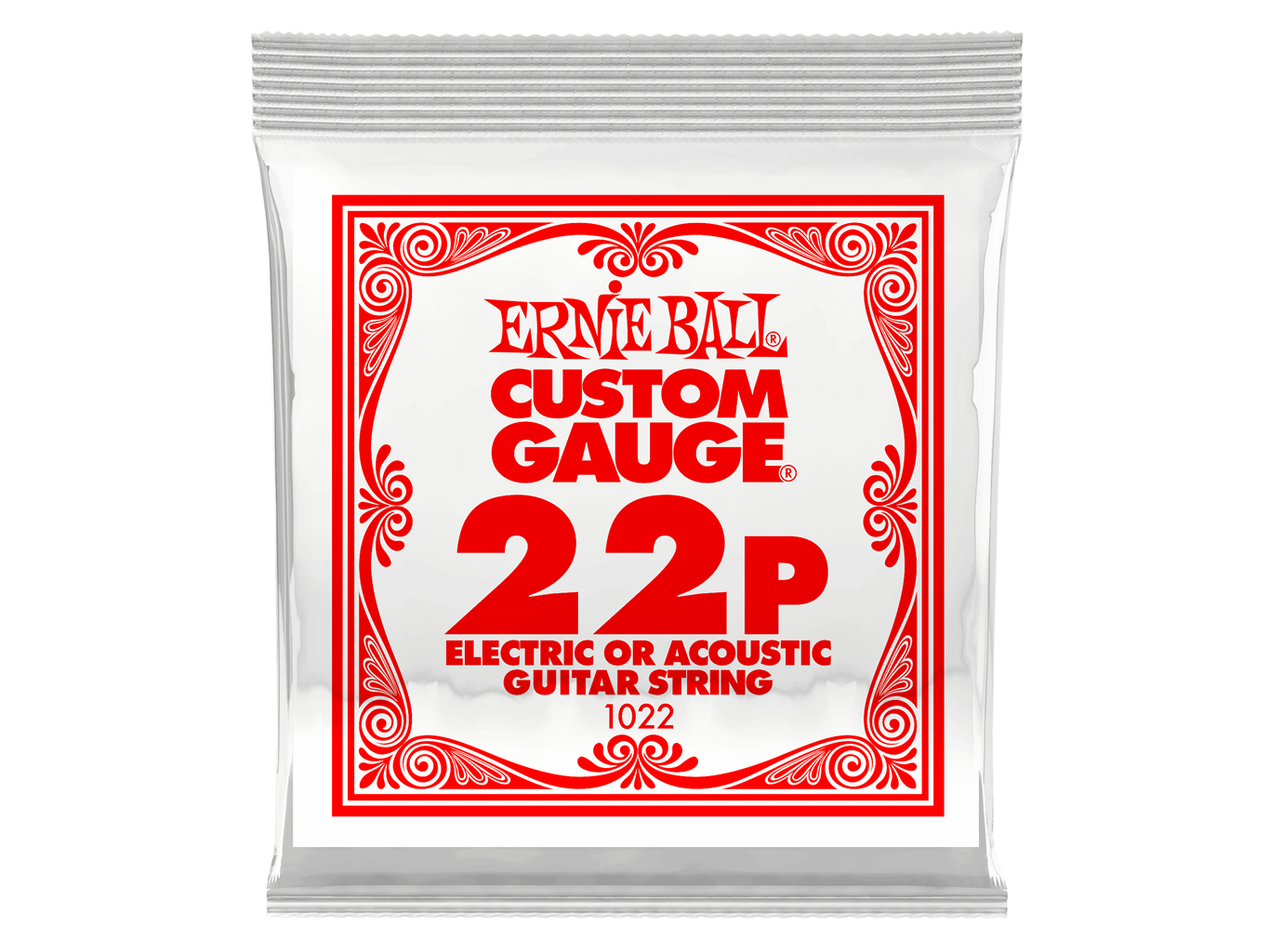 Ernie Ball Single Plain Steel Electric/Acoustic Guitar String 0.22