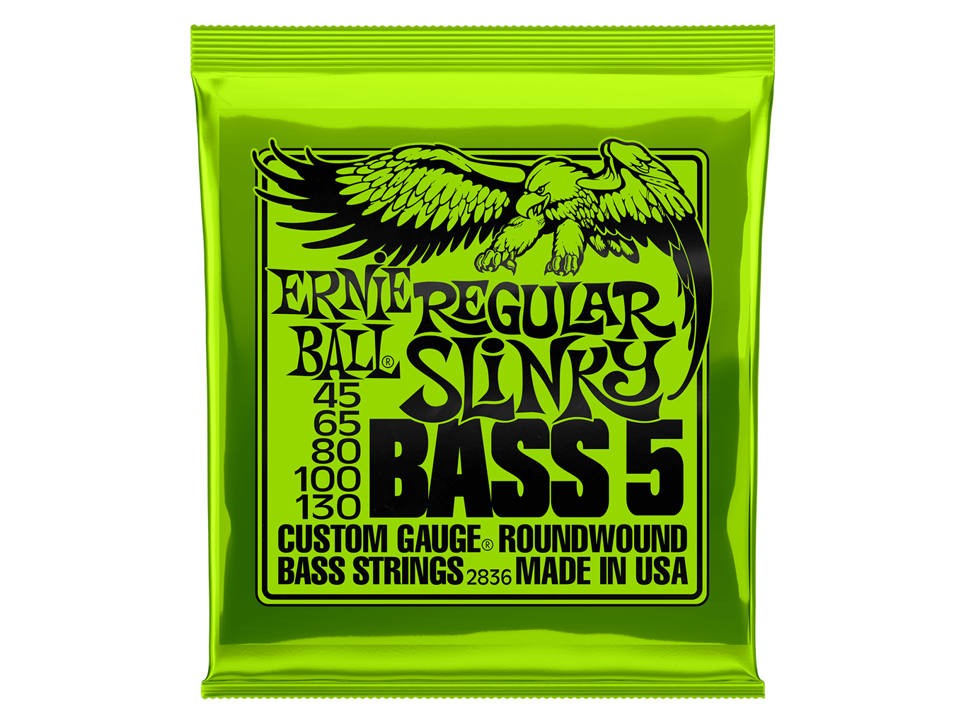 Ernie Ball Nickel Roundwound Regular 5 String Electric Bass Strings 45-130