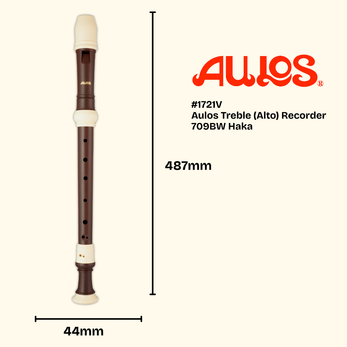 Aulos Treble Recorder 709BW Haka