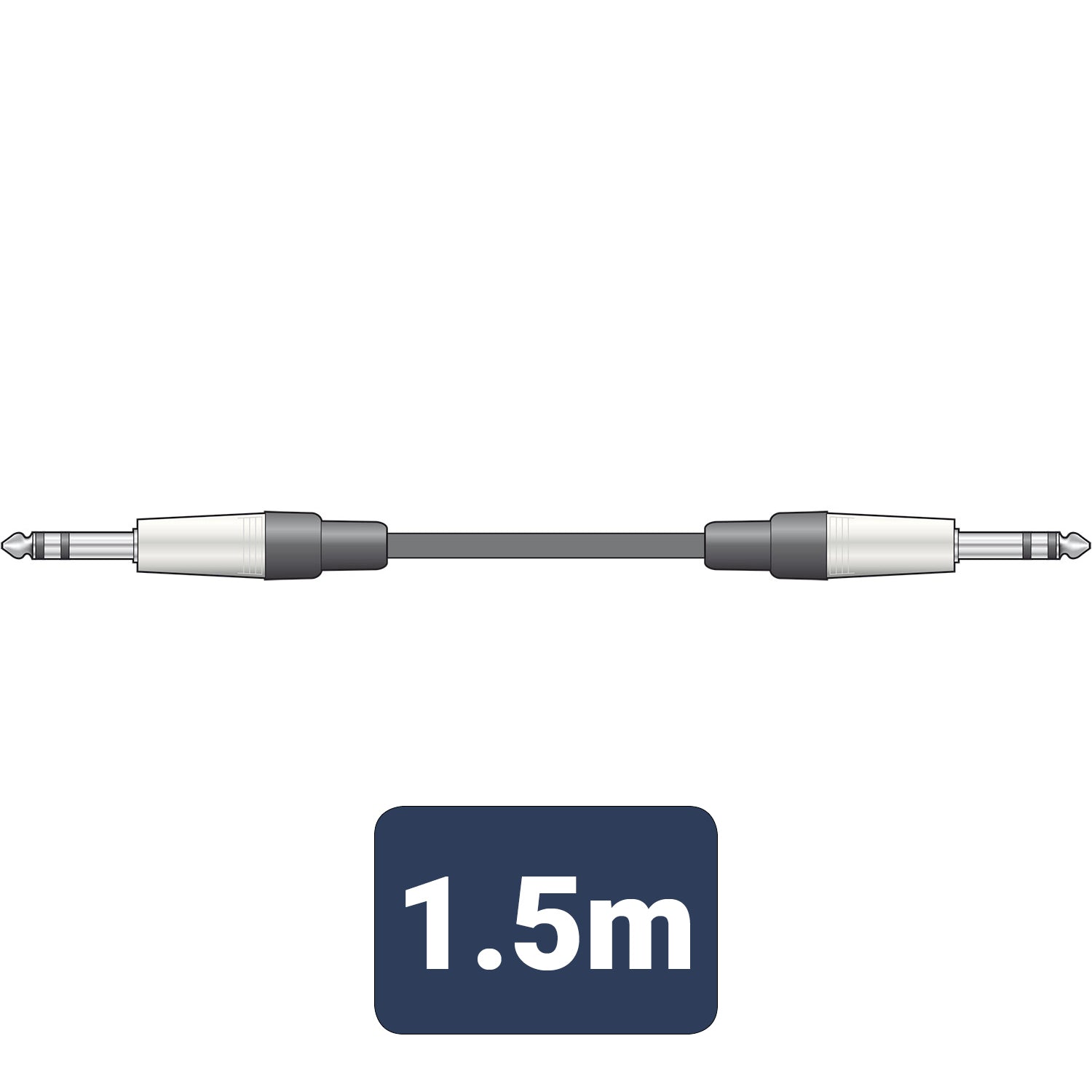 Classic Audio Leads 6.3mm TRS Jack Plug - 6.3mm TRS Jack Plug 1.5m