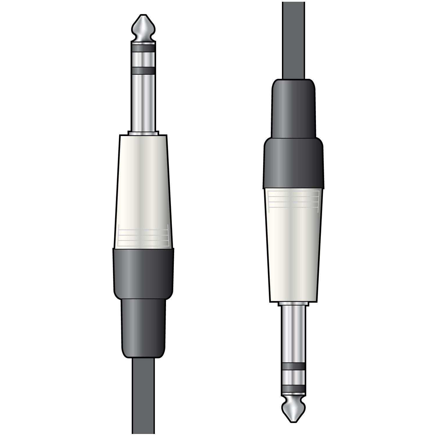 Classic Audio Leads 6.3mm TRS Jack Plug - 6.3mm TRS Jack Plug 1.5m
