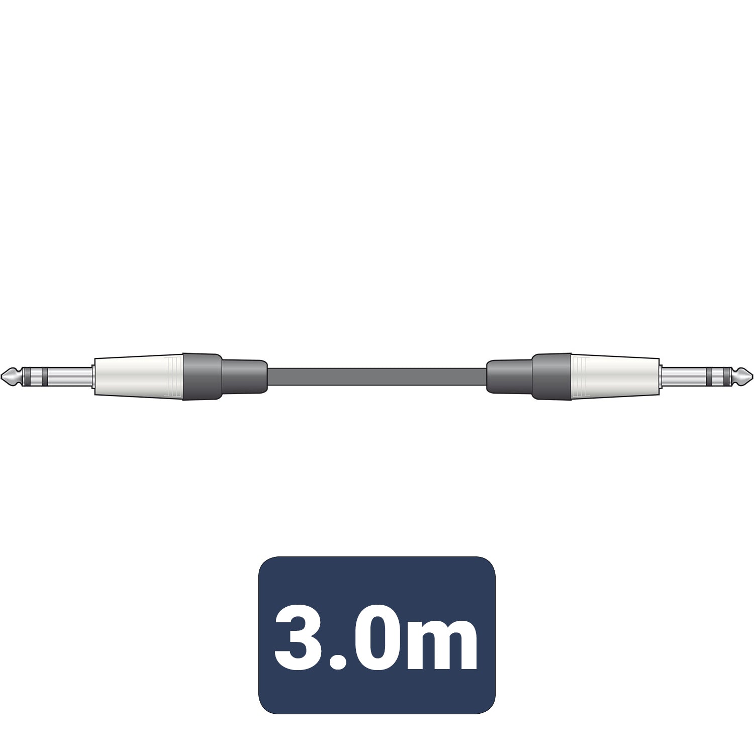 Classic Audio Leads 6.3mm TRS Jack Plug - 6.3mm TRS Jack Plug 3m