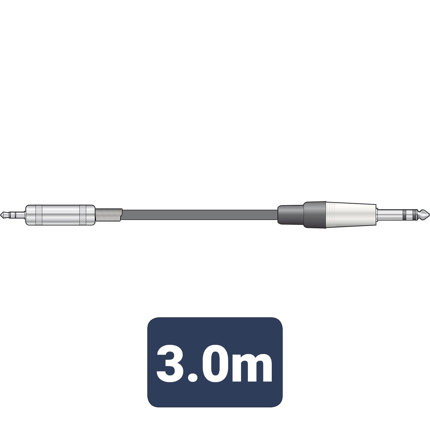 Classic Audio Leads 6.3mm TRS Jack Plug - 3.5mm TRS Jack Plug