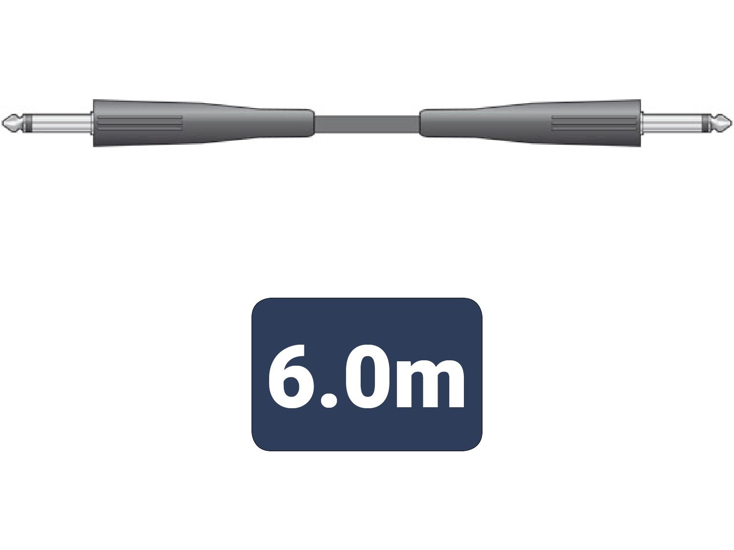Essential Speaker Leads 6.3mm Mono Jack Plug - 6.3mm Mono Jack Plug 6M