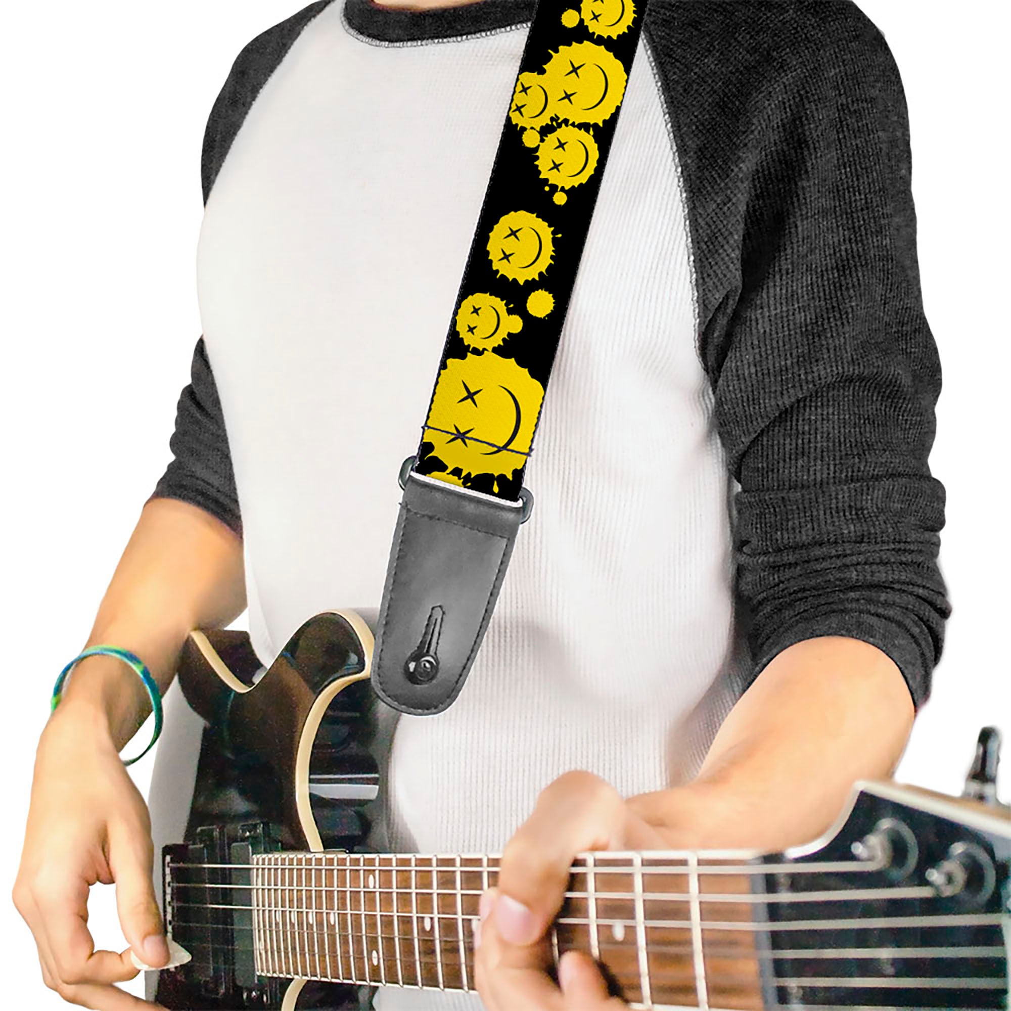 Buckle Down Smiley Face Splatter Guitar Strap