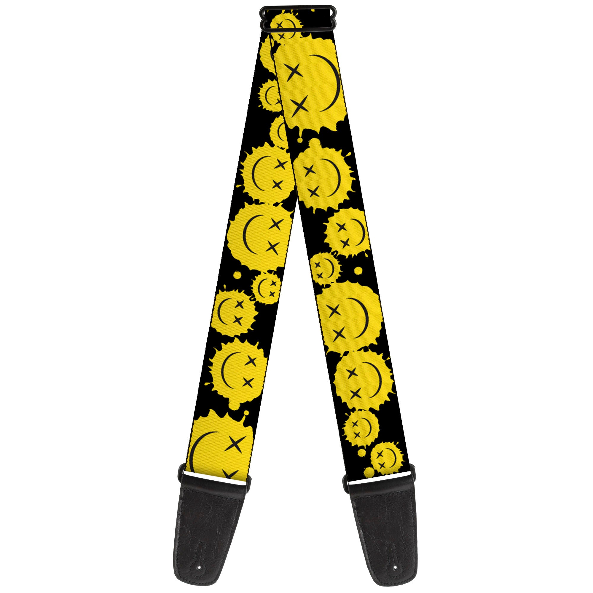 Buckle Down Smiley Face Splatter Guitar Strap