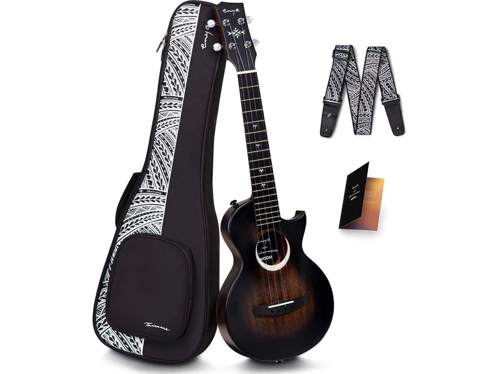 Enya Moon Taimane Signature Tenor Ukulele - Black