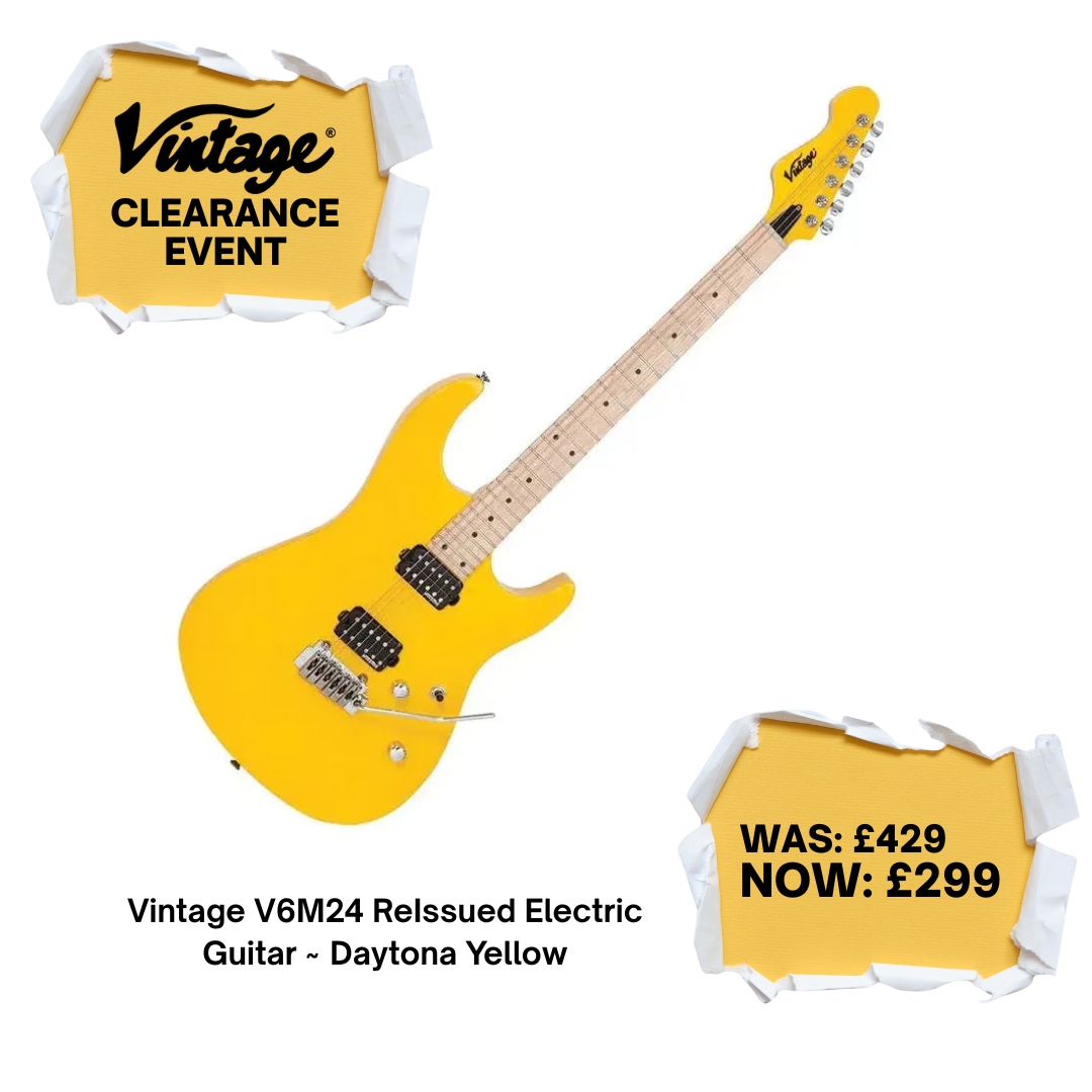 Vintage V6M24 ReIssued Electric Guitar ~ Daytona Yellow
