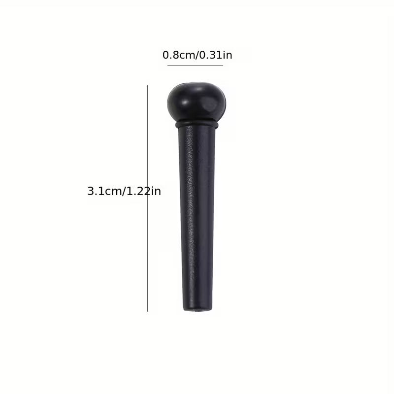 Bridge Pins for Acoustic Guitar in Black Pack of 6