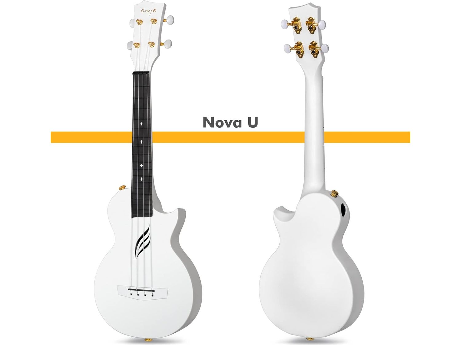 Enya Nova U Carbon Concert Ukulele - White