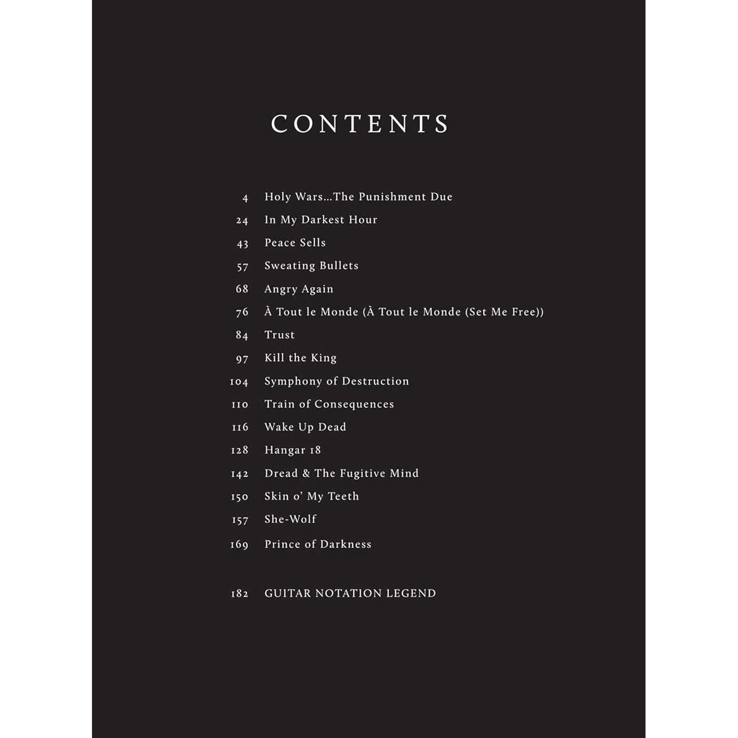 Megadeth Greatest Hits (Guitar Tab)