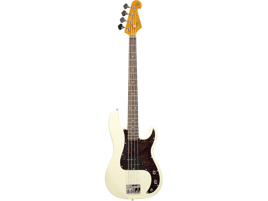 SX Bass Guitar PB Style in Vintage White