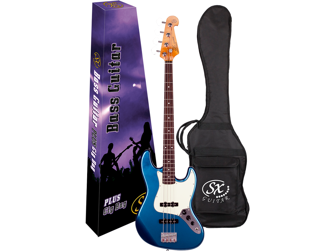 SX Bass Guitar JB Style in Lake Placid Blue