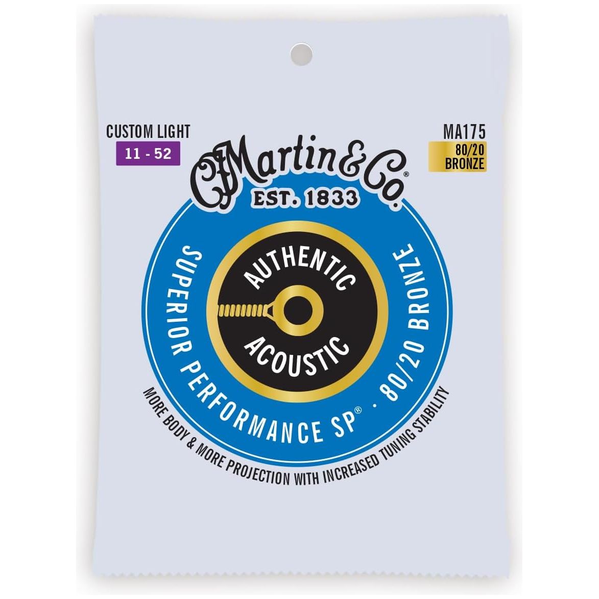 Martin MA175 Authentic Acoustic - SP - 80/20 Bronze Custom Light ( 11-52 )