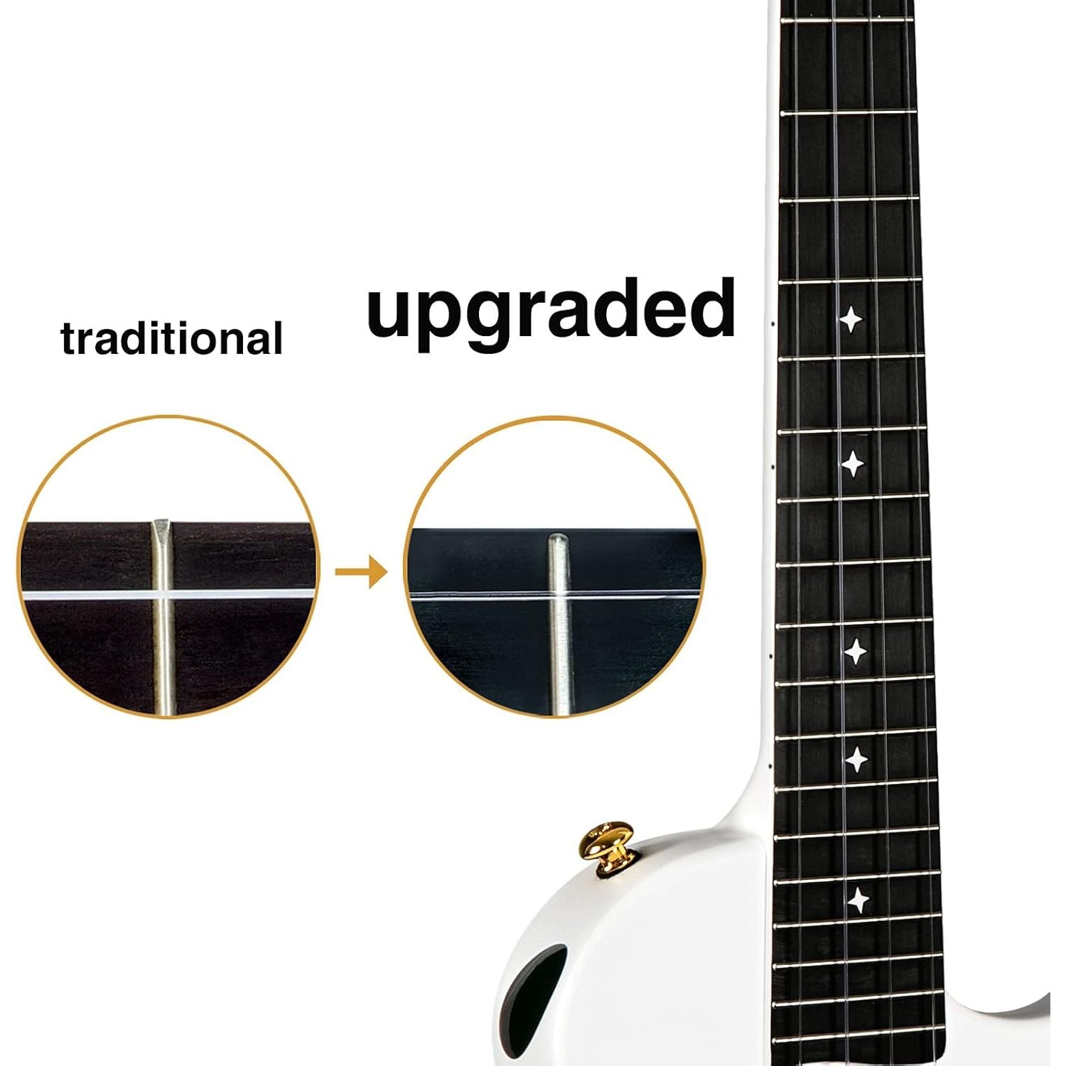 Enya Nova UE Pro, Carbon Fibre, White Electro-Acoustic, Tenor Ukulele White