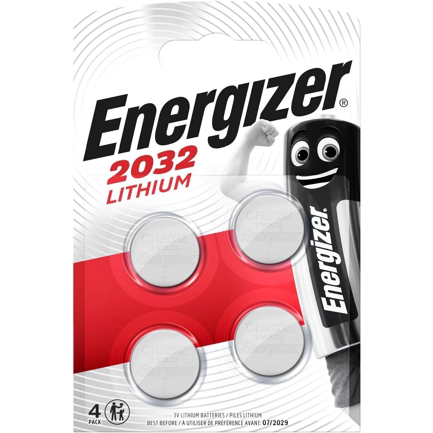 Energizer CR2032 Battery Lithium Pack 4