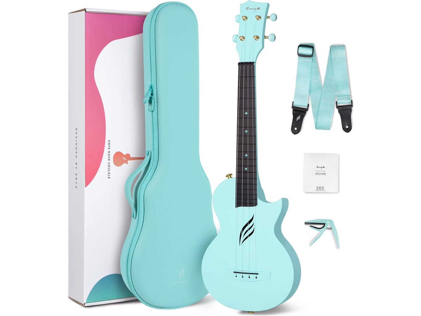 Enya Nova U Carbon Concert Ukulele - Blue