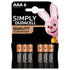Duracell AAA Simply Alkaline Batteries 6 Pack