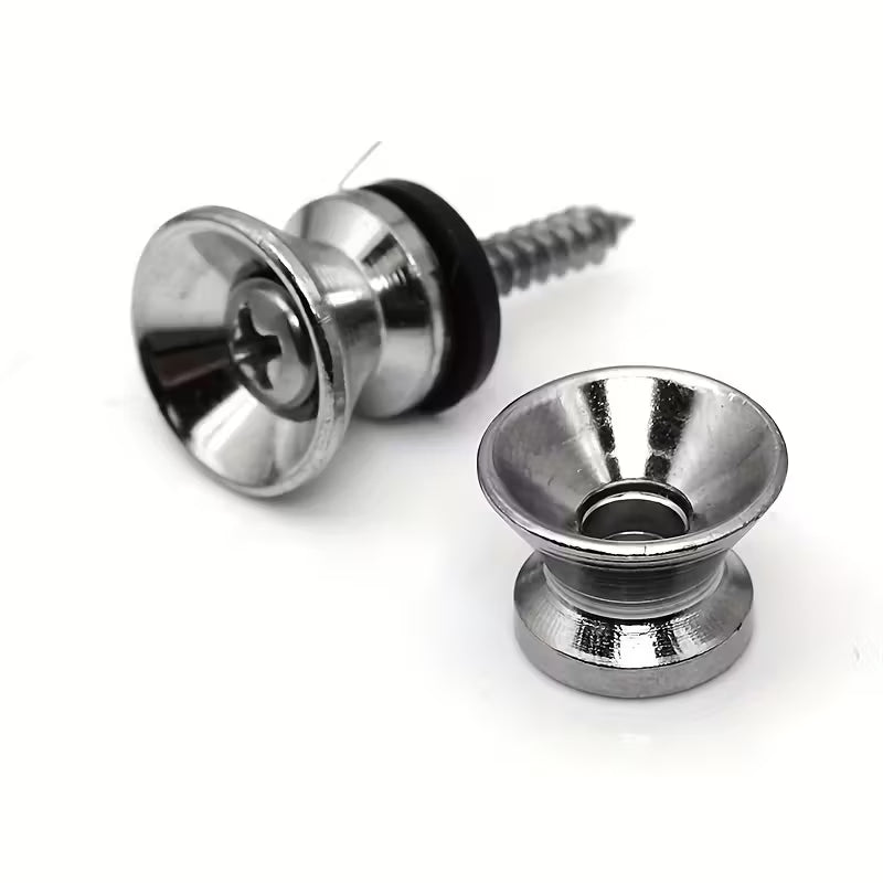 Turner Strap Buttons for Guitar, Bass & Ukulele Pack of 2 in Silvery