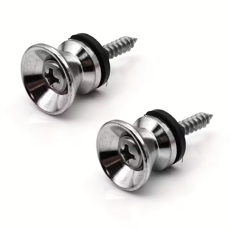 Turner Strap Buttons for Guitar, Bass & Ukulele Pack of 2 in Silvery