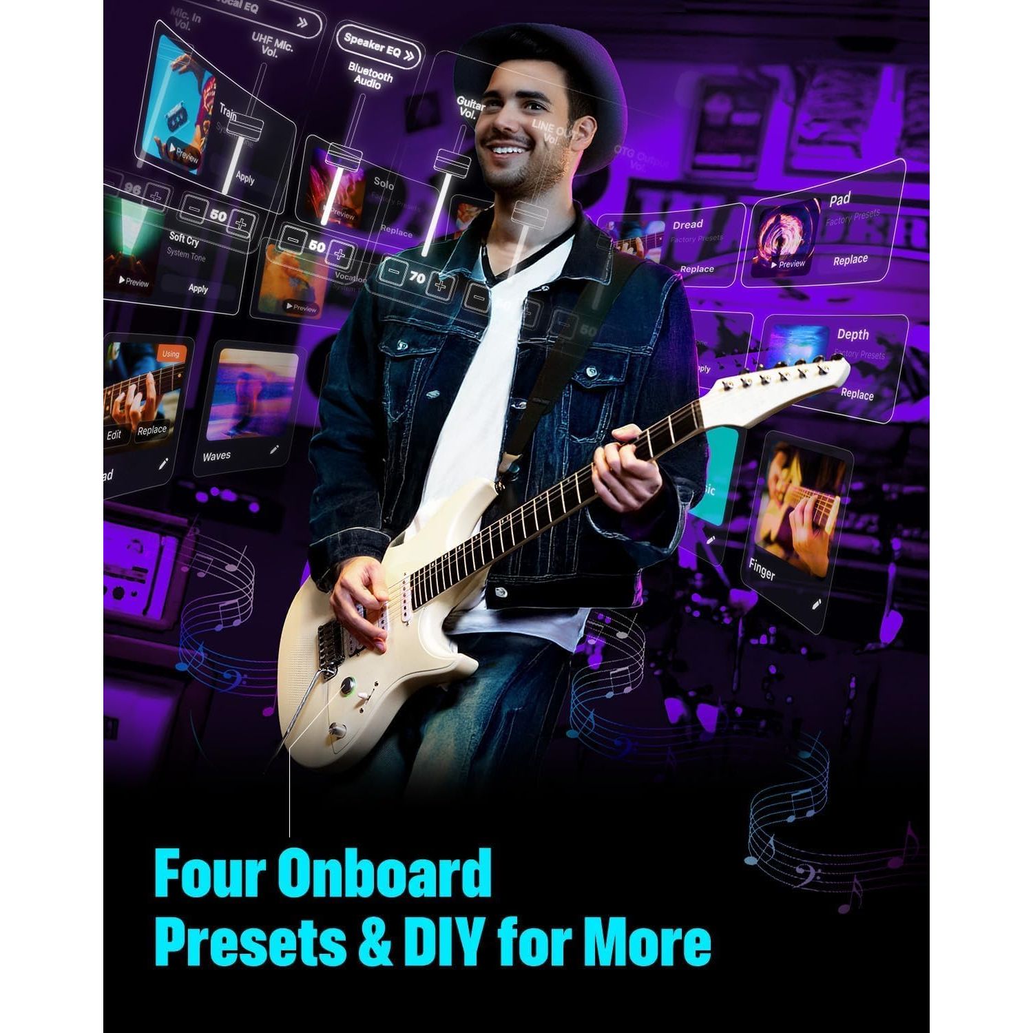 Enya Inspire Electric Smart Guitar in Ivory