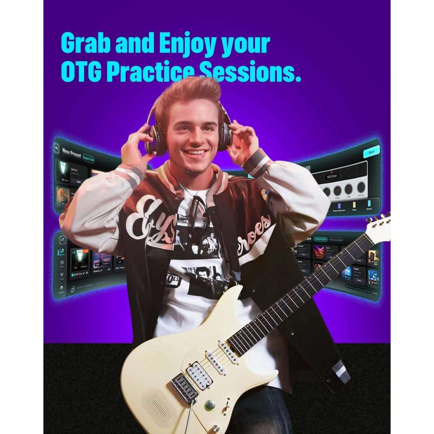 Enya Inspire Electric Smart Guitar in Ivory