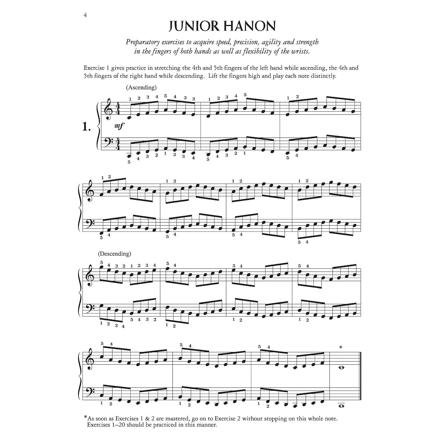 Junior Hanon: The Virtuoso Pianist in 60 Exercises Arranged in a Simplified and Condensed Format (Alfred Masterwork Edition)
