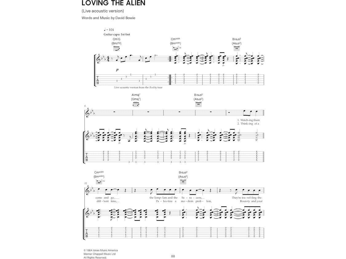 Bowie: Acoustic (Guitar Notation & TAB)