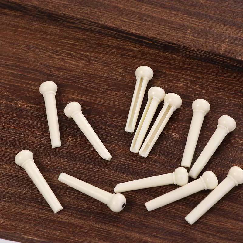 Bridge Pins for Acoustic Guitar in White Pack of 6