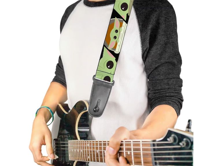 Buckle Down Child Chibi Face Blocks Guitar Strap