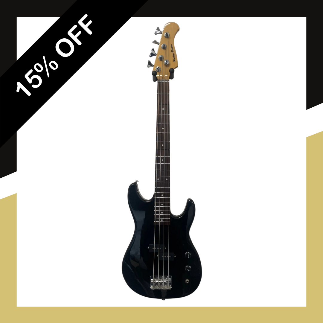 Harley Benton Short Scale Precision Style Bass Guitar in Black Pre-Owned